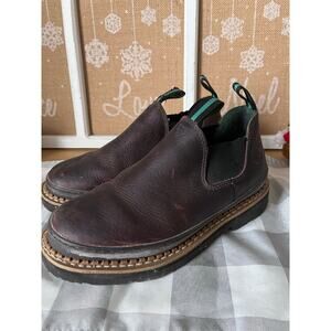 Georgia Giant Romeo Womens Slip on Work Shoe Boot Loafer 10 Brown Leather GR362